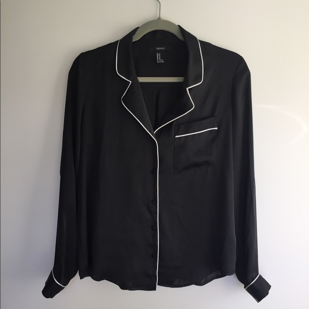 Silky Pajama-Style Top